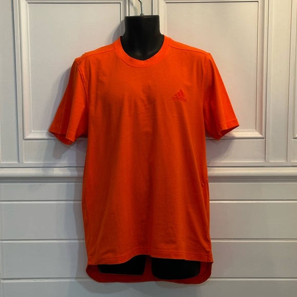 Adidas Men's Original SPORT TEE Long Back Sz Large Orange - Picture 2 of 16